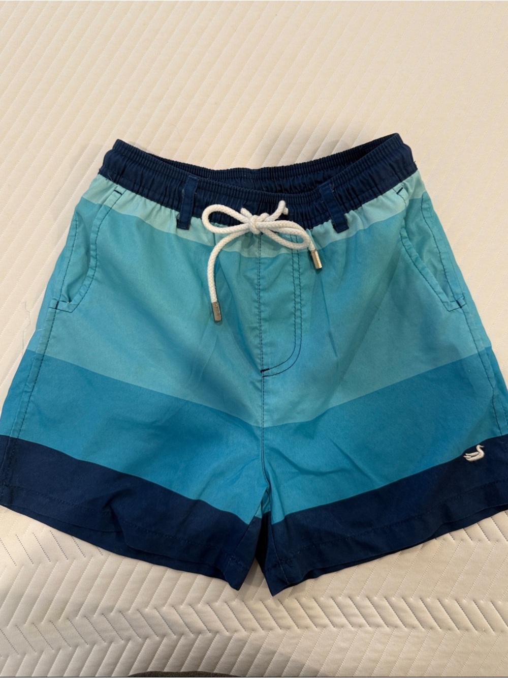Southern Marsh Boys Blue Gradient Swim Shorts with Drawstring